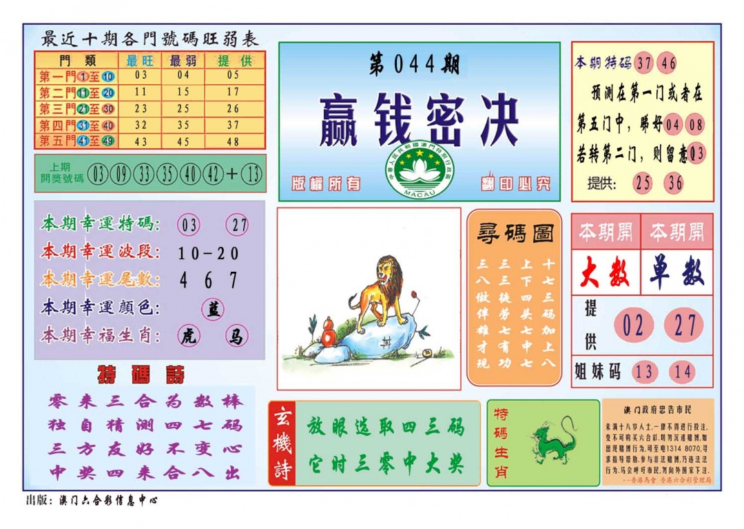 044期赢钱秘诀[图]