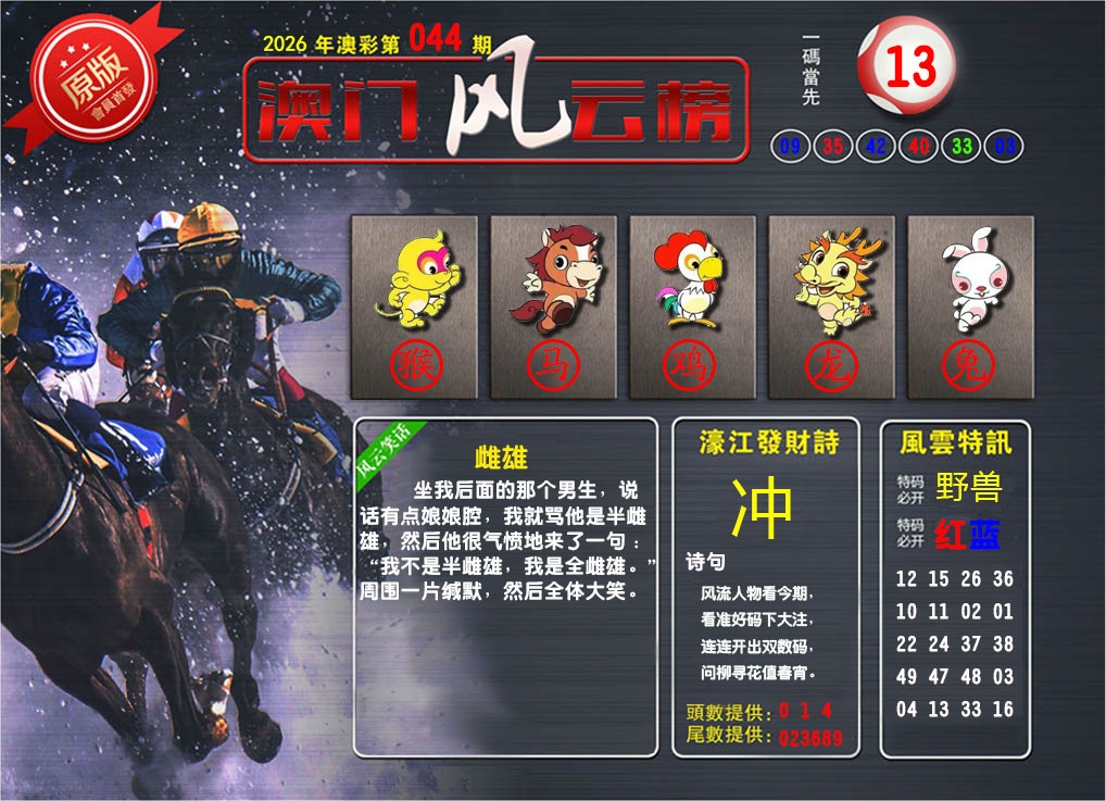 044期澳门风云榜[图]