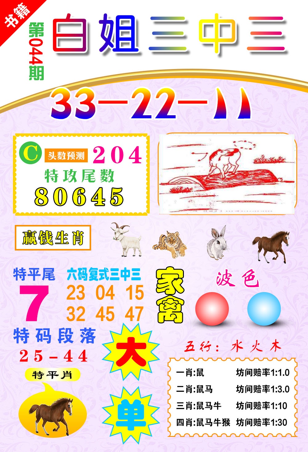 044期澳门白姐锦囊[图]