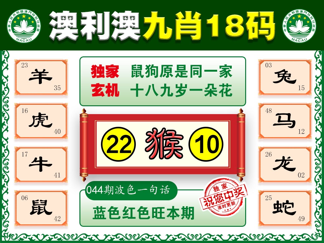 044期澳利澳九肖[图]